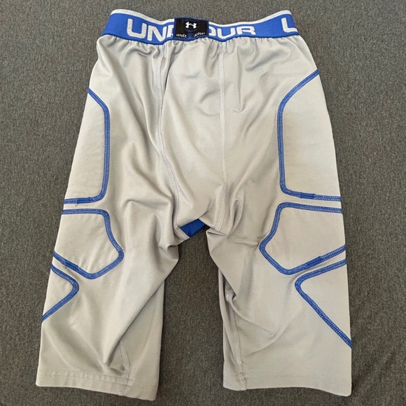 Under Armour Men's Small‎ Compression Shorts – Gray/Blue HeatGear - Picture 2 of 9
